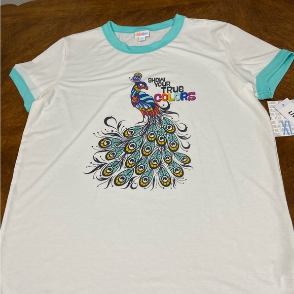 NWT Lularoe Peacock Liv Top - Picture 2 of 4
